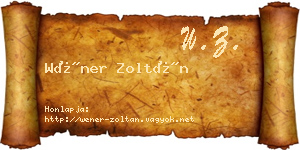 Wéner Zoltán névjegykártya