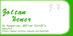 zoltan wener business card
